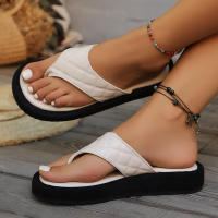 Zapatillas cómodas de verano para mujer, sandalias para mujer, chanclas de gran tamaño con parte inferior gruesa, tangas con punta de Clip - details 3