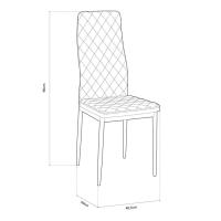 Silla de Comedor de Diseño Moderno Gris con Estampado de Rombos 96x40,5x49 cm - details 0