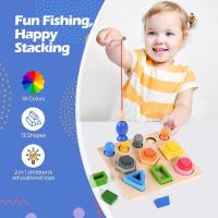 Juguetes de clasificación y apilado de madera Montessori para niños pequeños, clasificador de Color de forma educativa - details 1