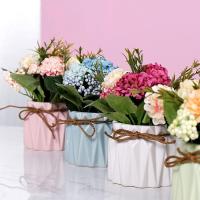 Piezas de Flores Artificiales Decorativas, Maceta Ramo de Hortensias con jarrón de Ceramica para Sala, Oficina, Jardín y Balcón, 2 unidades - details 2