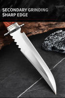 Cuchillo De Acero Inoxidable Con Mango De Madera Para Camping Y Caza Táctica Herramientas De Sobrevivencia Para Auto Defensa - details 4