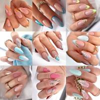 Juego completo de uñas postizas onduladas francesas, múltiples estilos, 24 piezas, precio asequible - details 7