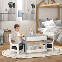2 s Infantiles con s para Niños 2 en 1 con Pizarra Cajones de Tela Espacio de Almacenamiento para Guardería - details 1