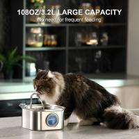 Fuente de agua automática para mascotas, dispensador de agua de acero inoxidable para perros, con ventana nivelada, 3,2 L - details 4