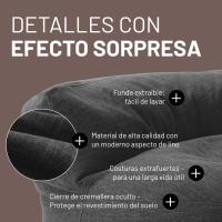 Respaldo y relleno incluidos - Sillón relax de lino para interior - Mueble ideal para salón y habitación - details 3
