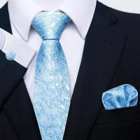 Juego de pañuelos y gemelos florales, corbatas de moda para hombre, 4 piezas - details 12