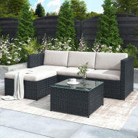 Conjunto de Sofá de Salón de Poliratán Muebles de Jardín de Salón Sofá de Esquina - details 0