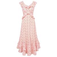 Elegante Vestido Maxi de Chiffon para Mujer GK Cuello en V sin Mangas, Estampado Transpirable, Clásico - details 6