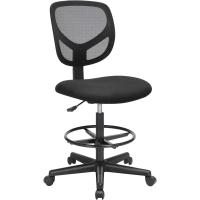 Giratoria, Altura y Reposapiés Regulables, Silla de Dibujo Ergonómica, Silla de Oficina con Reposabrazos, - details 6