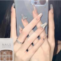Pack de 24 piezas uñas removibles media y larga manicura parche uñas postizas - details 52