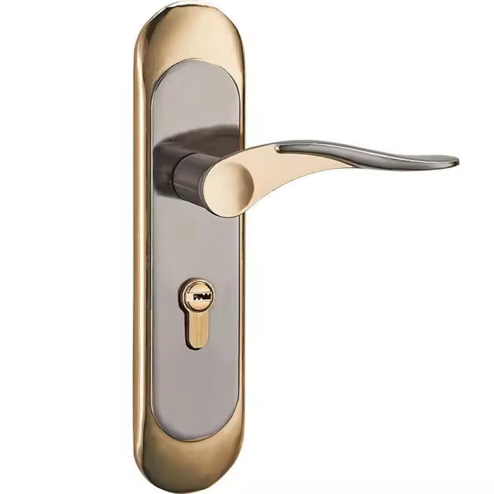 Manija de puerta interior para el hogar con cerradura de seguridad, juego de llaves, aleación de aluminio - 1