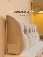 Almohada de cabecera larga, cojín triangular con relleno de lectura, respaldo grande, soporte de cuña, cama, sofá cama, almohada cómoda para descansar en la cintura - details 0