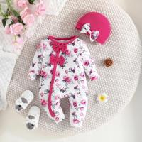 Conjunto de sombrero de regalo para niña recién nacida, pelele de 1 a 18 meses, bonito lazo Floral, ropa para niño pequeño, mono bonito de manga larga con botones pequeños - details 3
