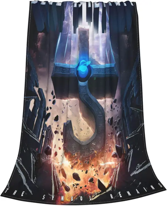 Manta Suave Cálida de Temporada Todas Diseño de Banda de Música de Oyster Rock Azul - 1