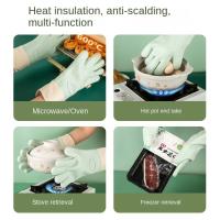 Suministros de Bar de cocina, guantes de horno de doble capa, guantes flexibles antiescaldantes para hornear, manoplas de horno de silicona resistentes al calor para cocinar - details 6