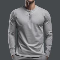 Día del padre Ropa transfronteriza de primavera y otoño Camiseta para hombres europeos y americanos Camisa básica Henry de manga larga para hombres - details 31