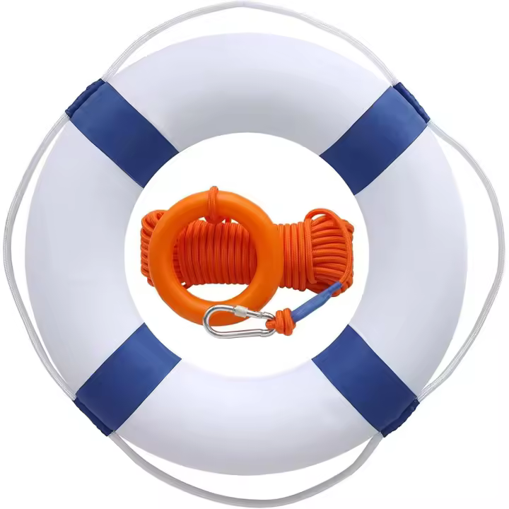Juego de anillo salvavidas y cuerda salvavidas flotante, boya de anillo de espuma para natación, seguridad para piscina - 1