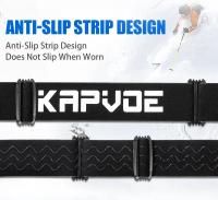 Kapvoe-Gafas de esquí con protección UV400 para hombre y mujer, lentes de snowboard, máscara deportiva de invierno, antiniebla - details 10