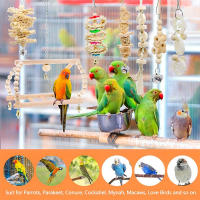 Juguete de Pavo Real de 7 Piezas en Forma de Corazón Estrella y Bolas de Madera para pájaros periquitos Accesorios de Juego Universal Apto para Todas las Raças de Pájaros - details 0