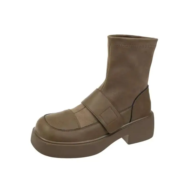 Nuevas botas de combate Oxford de tobillo de marca alta, zapatos largos de moda para mujer, Guangzhou barato - 1