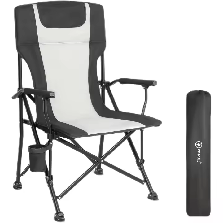 acolchada plegable con respaldo alto (negro/blanco) - 1