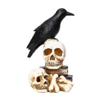 Adornos de Calavera de Cuervo Trickery de Halloween Luces de Pasillo de Casa Encantada Resina Esqueleto Horror Accesorios Decorativos de Iluminación - details 4