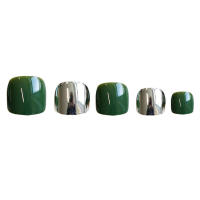 Uñas de los pies naturales irrompibles, prensa plateada verde, uso sencillo para puesta en escena - details 0