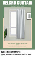 Cortina opaca para ventana, cortina Lisa para ventana, sombreado 100%, aislamiento térmico, sin perforaciones - details 0