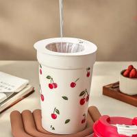 Botella de agua de plástico portátil con cuerda sellada, vaso resistente al frío y al calor para leche y café, 350/400Ml - details 6