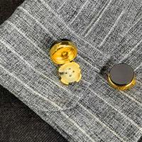 10 gemelos redondos de latón con botones en los puños, adecuados para camisas de boda formales de hombre - details 1