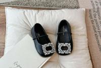 Zapatos de cuero con punta cuadrada para niñas, zapatillas de Ballet con diamantes de agua, suaves, estilo francés, novedad de verano, 2024 - details 9