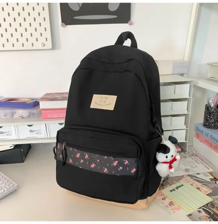 Mochila Escolar Floral Nylon para Interiores, Nylon para Exteriores Ideal para Secundarias, Preparatorias, Universidades Diseño Fresco y Dulce - 1