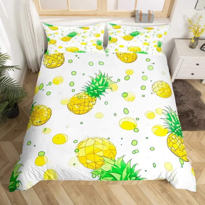 Juego de Riello de Pineapple Cubierta de Colcha de Poliéster para Niños Diseño de Punto de Piña - 1