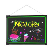 Tablero de dibujo con luz LED para escribir mensajes, cartel publicitario borrable de neón con 8 bolígrafos de 60x80cm/24x32 pulgadas para decoración, vallas publicitarias, pizarras - details 4
