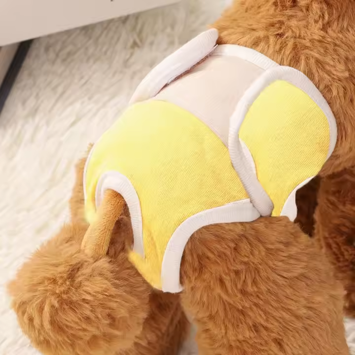 Pantalones de pañales de algodón para perros y mujeres, pantalones de seguridad fisiológicos lavables y reutilizables para gatos, calzoncillos sanitarios ajustables para mascotas, pañales - 1