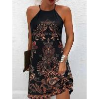 Primavera y verano nuevo vestido casual sin mangas con estampado floral de estilo ecológico para mujer - details 1
