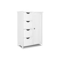 VOUNOT. ®   Mueble Baño Armario de Suelo Auxiliar, Cajonera con 4 Cajones Armario con Puerta y Estante Ajustable, Organizador Estante de Almacenamiento para Cocina Salón, 55x30x82cm Gris - details 7