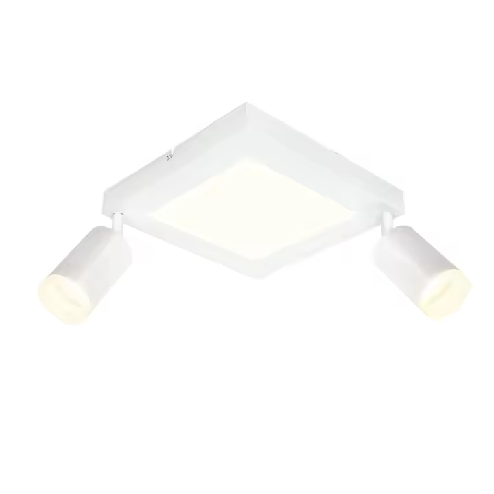 CBJKTX Foco de techo cuadrado GU10 3000k Blanco cálido 20W Lámpara de dormitorio 350 °   Blanco cálido ajustable - 1