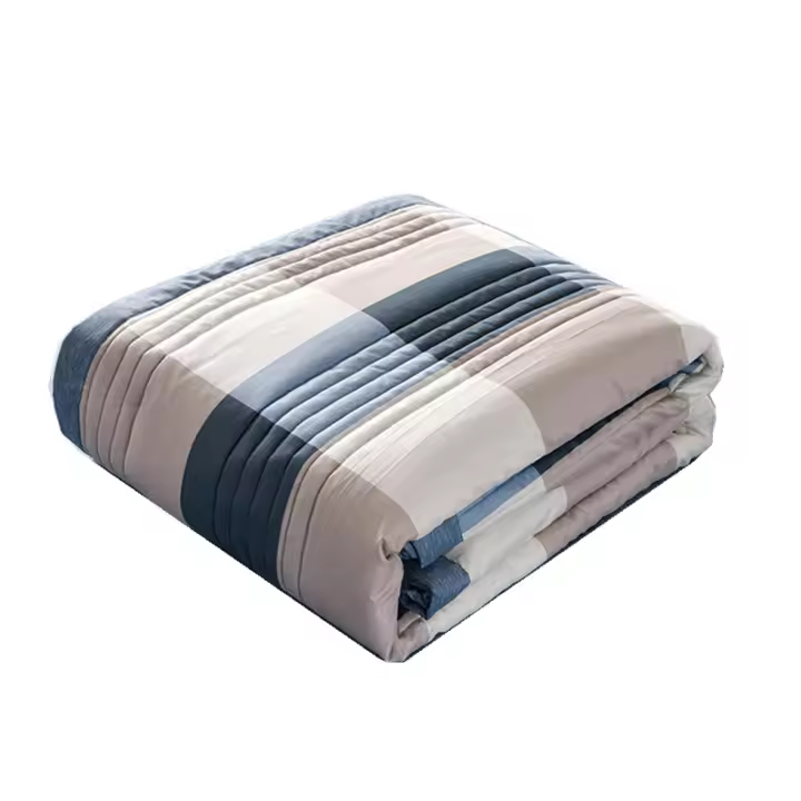 Bonenjoy-edredón de verano para el hogar, colcha de lino de estilo a cuadros, edredón individual/completo/tamaño Queen, colcha para niños de 100x150 (sin funda de almohada) - 1