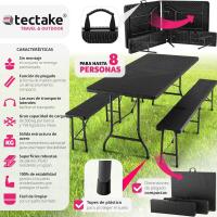 Juego de Mesa Plegable de Acero Set de Mesa de Camping con 2 Sillas Mesa de Jardín al Aire Libre - details 11