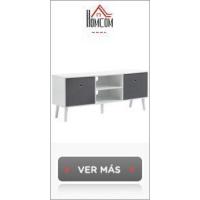 Mueble de TV para Televisores de 50" Mesa de Salón Moderno con Puerta 2 Estantes Abiertos y 2 Cajones Carga 30 kg para Dormitorio Sala 120x28x44 cm Blanco - details 11