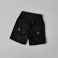 Pantalones cortos de Fitness sin costuras para mujer, cintura alta, color melocotón, con bolsillos, ajustados, deportivos, para correr, entrenamiento, baile, levantamiento de cadera - details 4