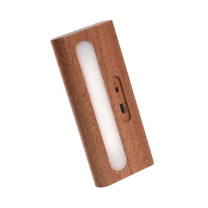 Aplique Solar Recargable Sin Cableado Sin Perforaciones, Luz De Entrada Ambiental Nocturna De Madera Maciza - 1