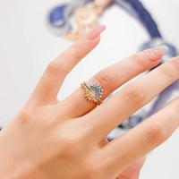Anillo ajustable de plata con diamantes de imitación para pareja, joyería para el Día de San Valentín, anillo Celestial para niñas, 1 piezas-20 piezas - details 2
