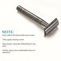 Maquinilla de afeitar de seguridad de doble filo ecológica para mujeres y hombres, 5 cuchillas, afeitadora Manual clásica en húmedo, reutilizable y Giftable - details 8