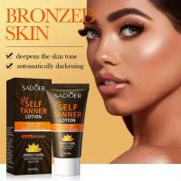 Crema bronceadora de bronce y protector solar SPF90, loción bronceadora corporal con brillo Natural y crema bloqueadora solar aislante UV, conjunto de cuidado de bronceado para cara y cuerpo - details 1