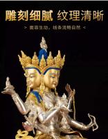 Xizang-estatua de Buda Zunsheng tántrica, decoración de salón dorada de cobre puro, uso étnico tibetano, 10 pulgadas, 30cm - details 8