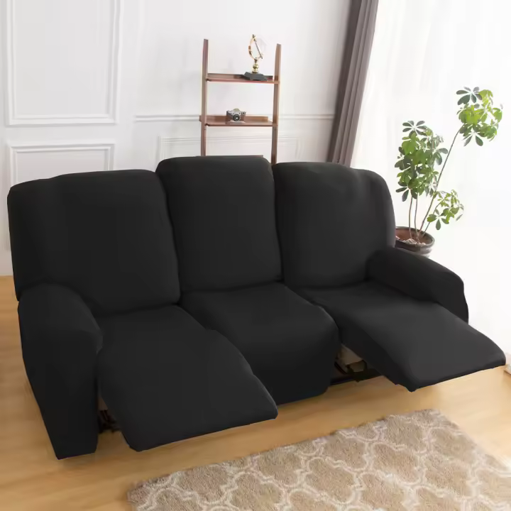 Funda Elástica Clásica para Sofá Reclinable de 3 Plazas, Juego de 8 Piezas, Color Sólido y Lavable a Máquina - 1