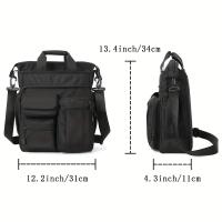 Ogetok Bolso bandolera Oxford negro para hombre, bolso de hombro informal con múltiples bolsillos para desplazamientos y salidas, correa ajustable - details 0