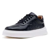 Nuevos zapatos blancos genuinos de alta calidad para hombre, zapatos de cuero de Italia, capa superior, zapatillas con elevador de Color desnudo puro para hombre - details 5